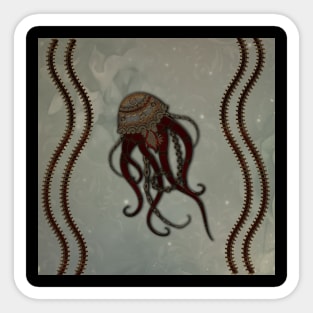 Elegant steampunk jellyfish Sticker